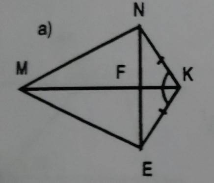 Докажите что ∆ MNK = MEK Является ли биссектрисой угла NME луч MK Равны ли треугольники MNF и MEF П