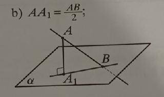 Изображена наклонная AB и её проекция A1B на плоскости альфа. Пользуясь данными на рисунка посчитайт