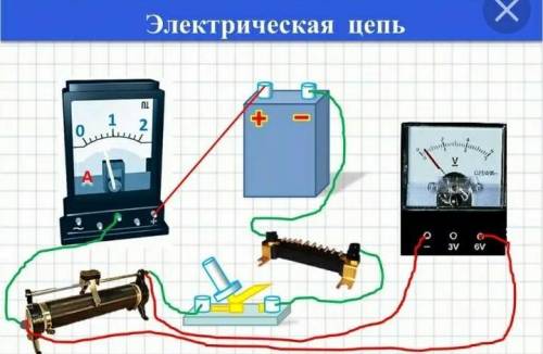 Нарисуйте схему электрическую цепи ​