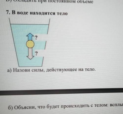 В воде находится тело назовите силы действующие на тело Объясни что будет с телом всплывать тонуть и