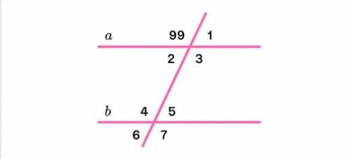 На рисунке а параллельна б,вычисли значение всех углов