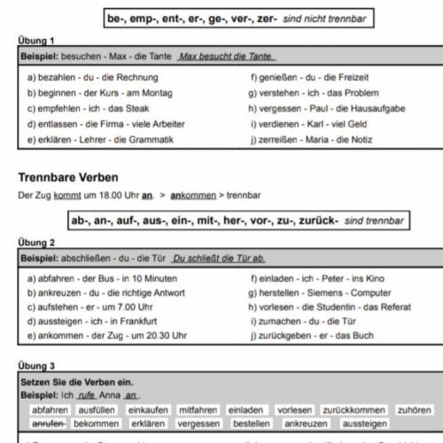 Übung 1 Beispiel: besuchen - Max - die Tante Max besucht die Tante a) bezahlen - du - die Rechnung b