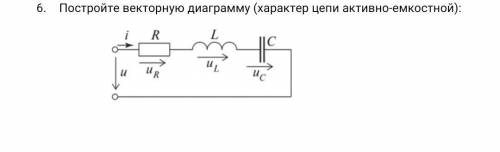 Постройте векторную диаграмму (характер цепи активно-емкостной):