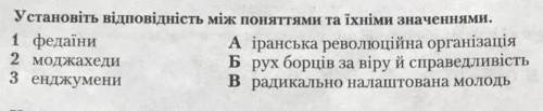 Установіть відповідність між поняттями та їх значеннями​