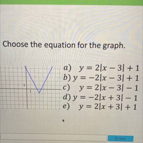 Help please Chose the equation for the graph