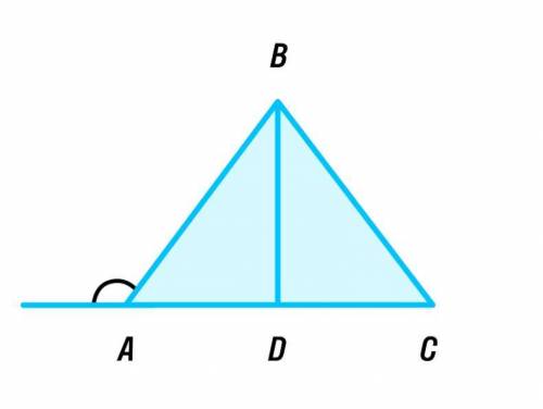 В равнобедренном треугольнике ABC с основанием AC известно, что BC = 10, а внешний угол при вершине
