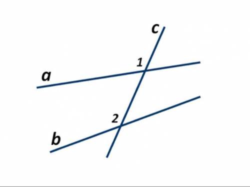 Как называются углы 1 и 2, если прямая с является секущей по отношению к прямым a и b? а) соответств