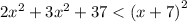 2 {x}^{2} + 3 {x}^{2} + 37 < {(x + 7)}^{2}