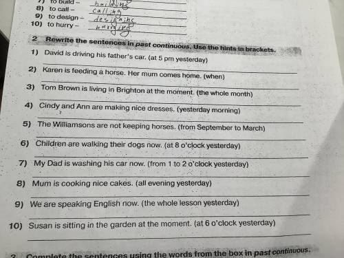 Rewrite the sentences in past continuous. use the hints in brackets. !