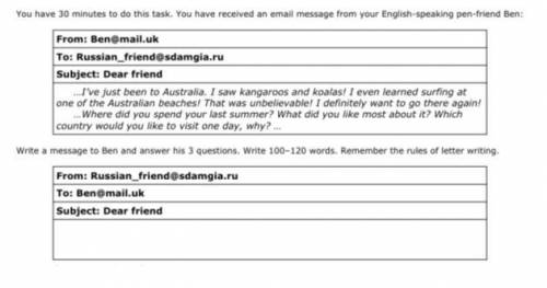 Нужно написать письмо 100-120 слов на английском языке по прикреплённому материалу. Даю приличное ко