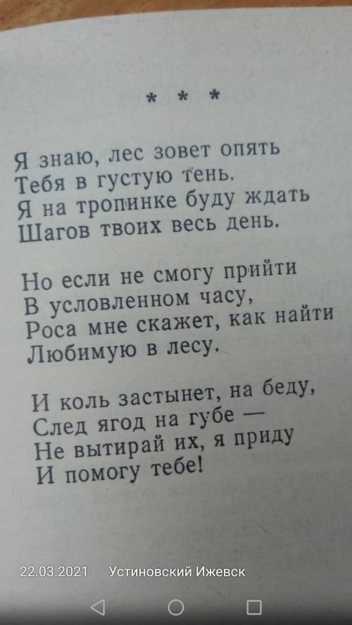 . МАЛЕНЬКИЙ СТИШОК. НАДО ОПРЕДЕЛИТЬ ТЕМУ, ЛИРИЧЕСКОГО ГЕРОЯ, ИЗОБРАЗИТЕЛЬНО - ВЫРАЗИТЕЛЬНЫЕ СРЕДСТВА