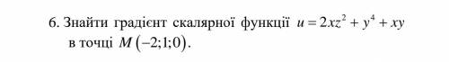 Знайти градієнт скалярної функції в точці.