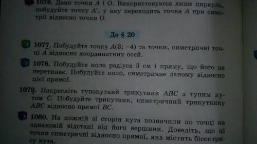 Побудуйте точку А(3; -4) та точки , симетричні точці А відносно координатних осей