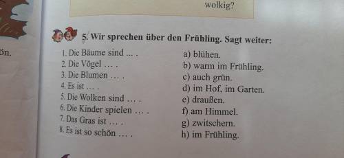 5. Wir spreehen uber den Frühling. Sat weiter: