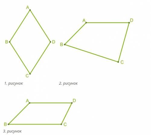 На котором рисунке (рисунках) фигура имеет хотя бы одну пару параллельных сторон? Ни на одном рисунк