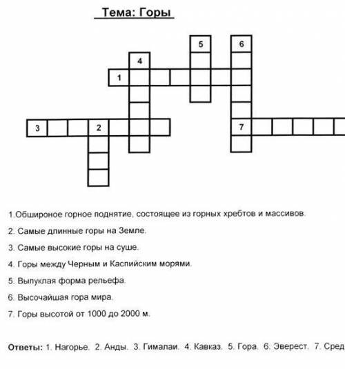 Составить кроссворд по особенностям климата и обитателям минимум 6 7 вопросов.