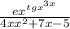 \frac{ex^{tgx^{3x} } }{4xx^{2} +7x-5}