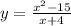 y = \frac{ {x }^{2} -15 }{x + 4}