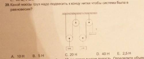 Какой массы груз надо подвесить к концу нитки чтобы система была в равновесии? ​