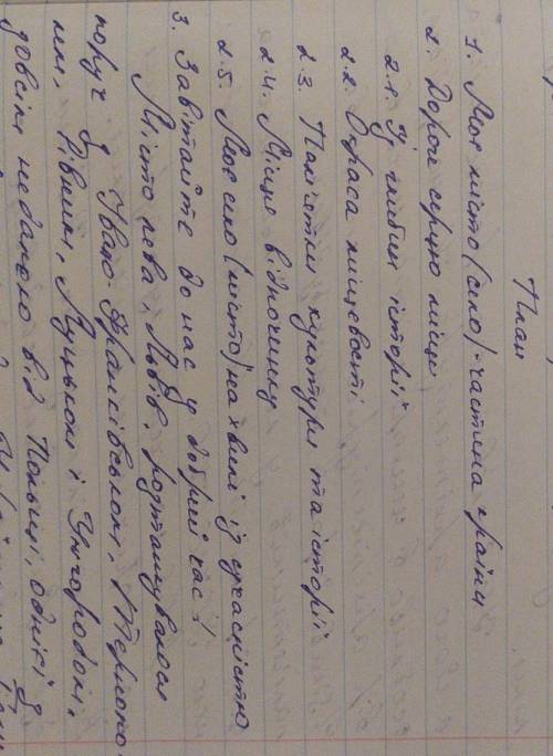 Контрольний твір-опис місцевості (міста,вулиці,села) за власними Кроме Киева За планом выше ​