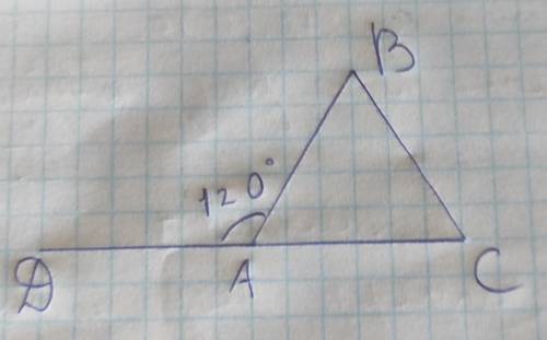 Найдите углы треугольника, если один из внешних углов равен 120°, а не смежные с ним углы относятся