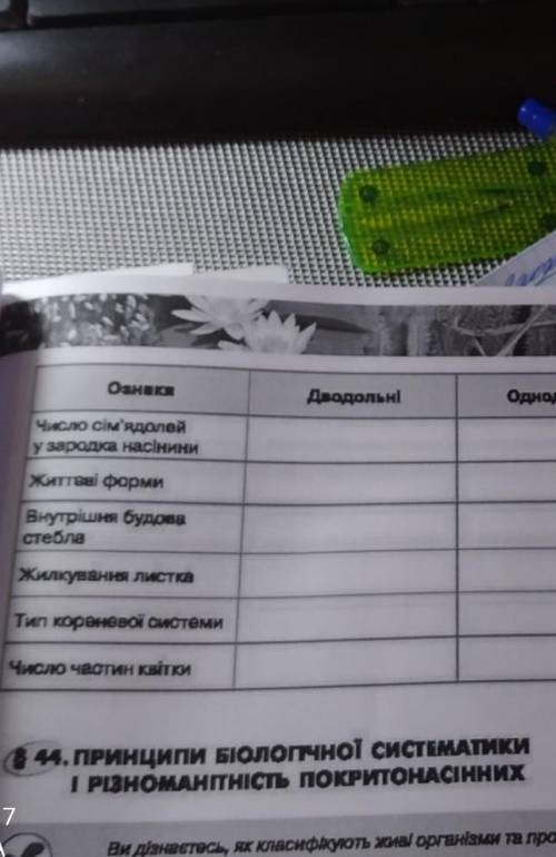 биология 6 клас доводольные однодольные​