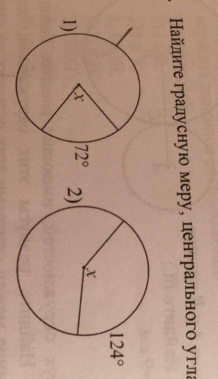 Найдите градусную меру, центрального угла по рисунку ​