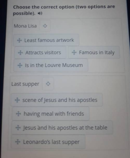 Choose the correct option (two options are possible).Mona Lisa+ Least famous artwork• Attracts visit
