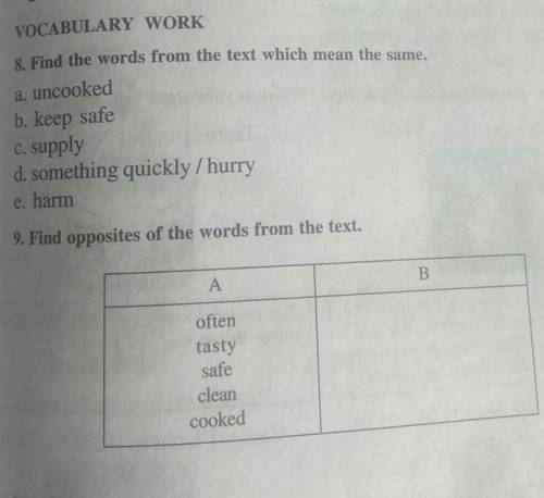 8) Find the words the text which mean the same 9) Find opportunities the words from the text ​надоо