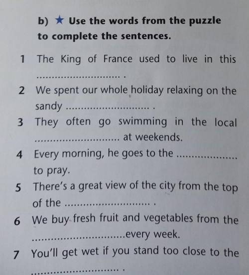 Use the worlds from the puzzle to complete the sentences​