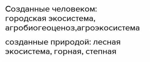 Приведите три примера экосистем. Перечислите основные компоненты экосистем.