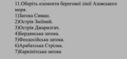 Оберіть елементи берегової лінії азовського моря​