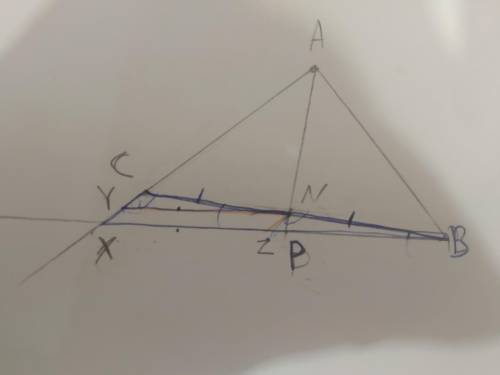 Может ли тут быть отношение cy/yx=cn/nb=1. Если да, то как это получилось?