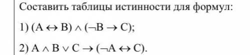 Составить таблицы истинности для формул: