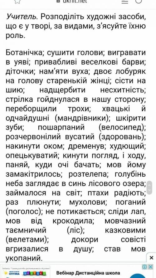 Роспредилить эти все слова: ЕпітетиЗгублі, просторічні словаМетафориПорівнянняФразеологізми​