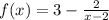 f(x) = 3 - \frac{2}{x - 2}