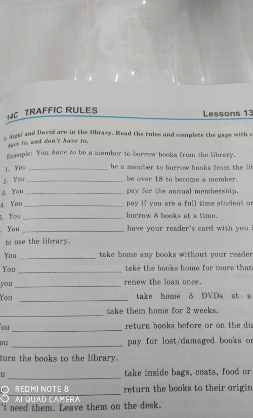 14C TRAFFIC RULES Lessons 134 1361. You2. You8. You4. You6. You6. You7. You1. Algul and David are in