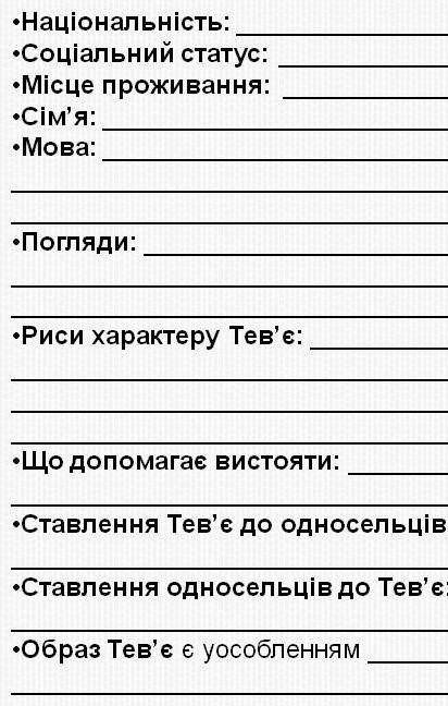 Тев'є-молочар. Потрібно заповнити ось цю анкету, що стосується виключно самого Тев'є☝️ Наперед вдя