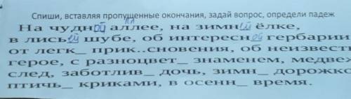 Спиши, вставляя пропущенные окончания, задай вопрос, определи падеж На чудню аллее, на зимній ёлке,в