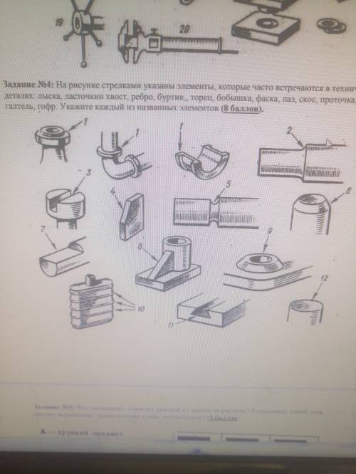 Задание 4 дайте карткое название каждой детали