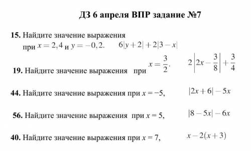 Вычислить значения модулей