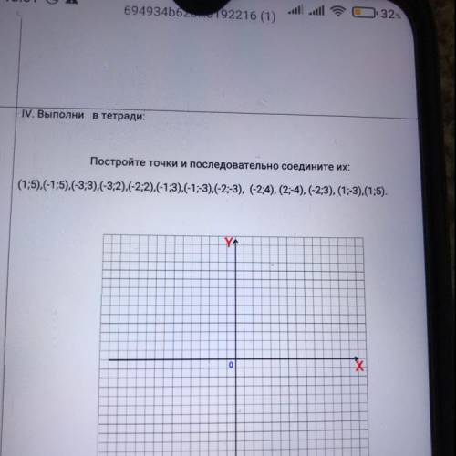 Постройте точки и последовательно соедините их: (1:5).(-1;5),(-3,3).(-3,2).(-2;2),(-1;3),(-1,-3).(-2