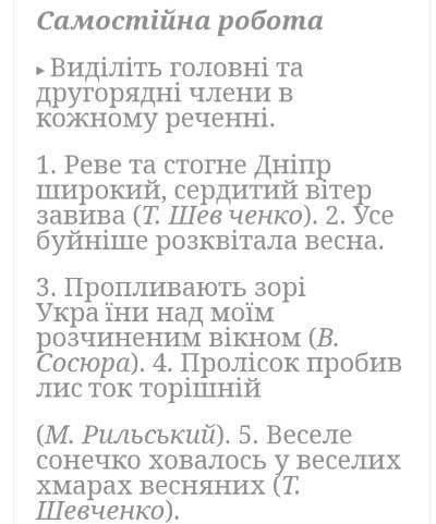 Нужно выдилыты другорядни члены в кожному речени