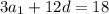 3a_1+12d=18