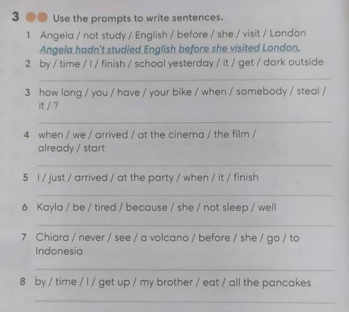 Use the prompts to write sentences.​