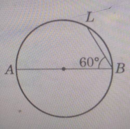 У колі на рисунку AB — діаметрABL = 60°, AB = 12 см. Знайдіть довжину хорди LB.​