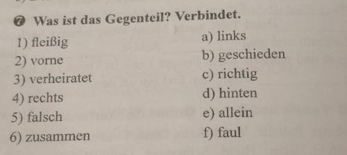 Was ist das Gegenteil? Verbindet.​