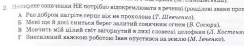 Поширене означення не потрібно відокремлювати комами в реченні(розділові знаки пропущено)​