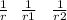 \frac{1}{r} \: \: \: \frac{1}{r1} \: \: \: \: \frac{1}{r2}