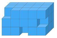 Фигура была составлена из одинаковых кубиков, а затем положили на неё сверху ещё две такие же фигуры
